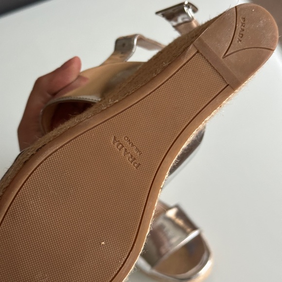 Silver Prada wedges size 9 - Picture 6 of 7